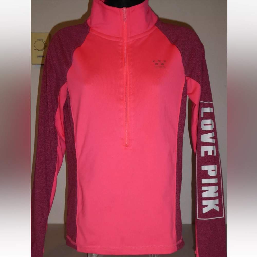VICTORIA'S SECRET PINK ULTIMATE PULLOVER YOGA SWEATSHIRT BRIGHT HOT PINK SIZE XS